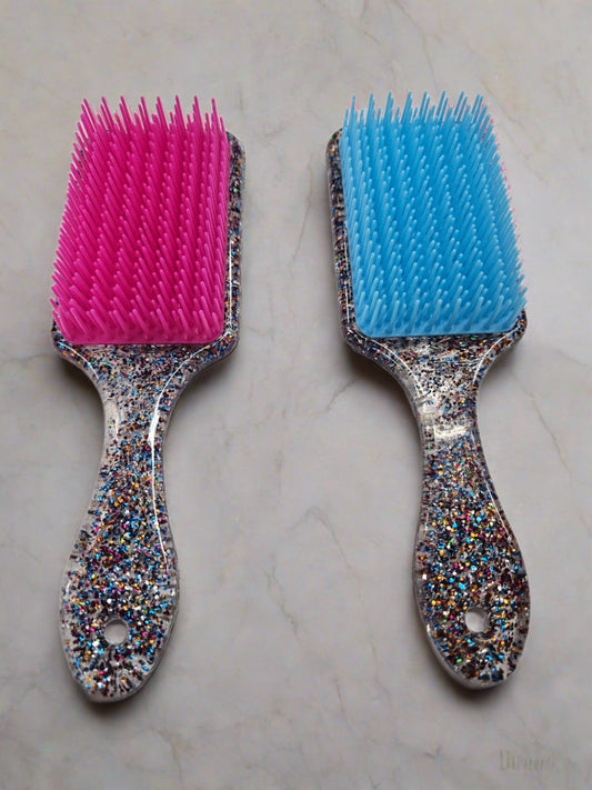 Glitter Resin 7" Hair Brush+Mirror
