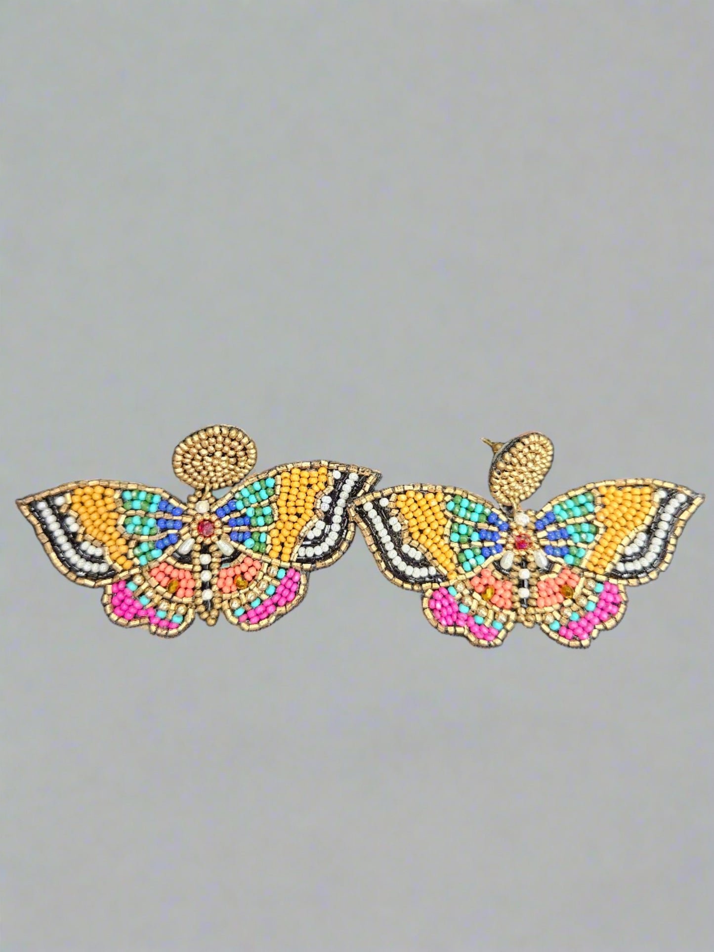 Handmade Seed bead Butterfly Post Earrings