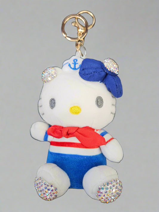 5"Kitty Sailor Rhinestone Plushy Keychain