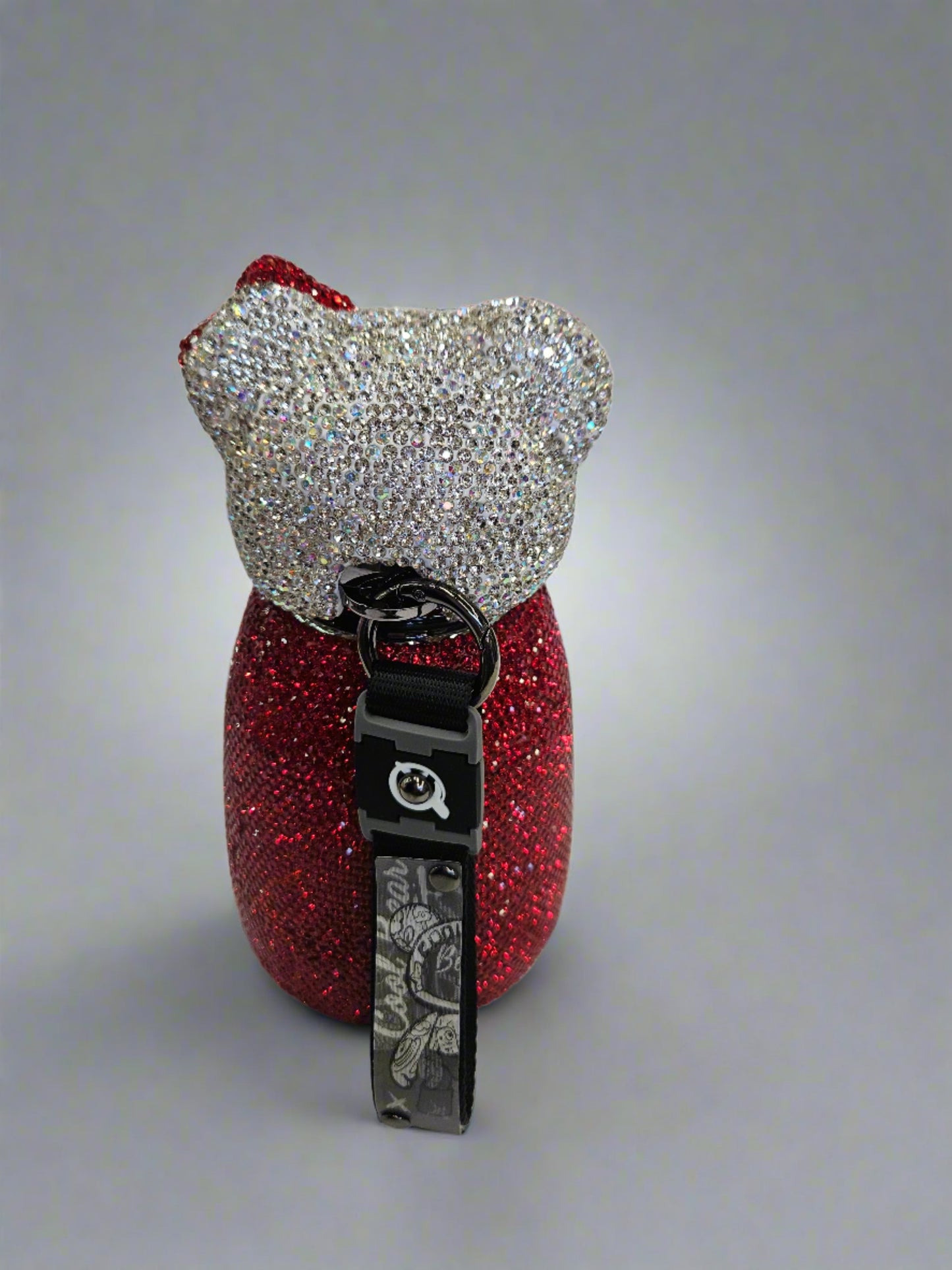 Red Kitty Rhinestone Stainless Steel Water Bottle