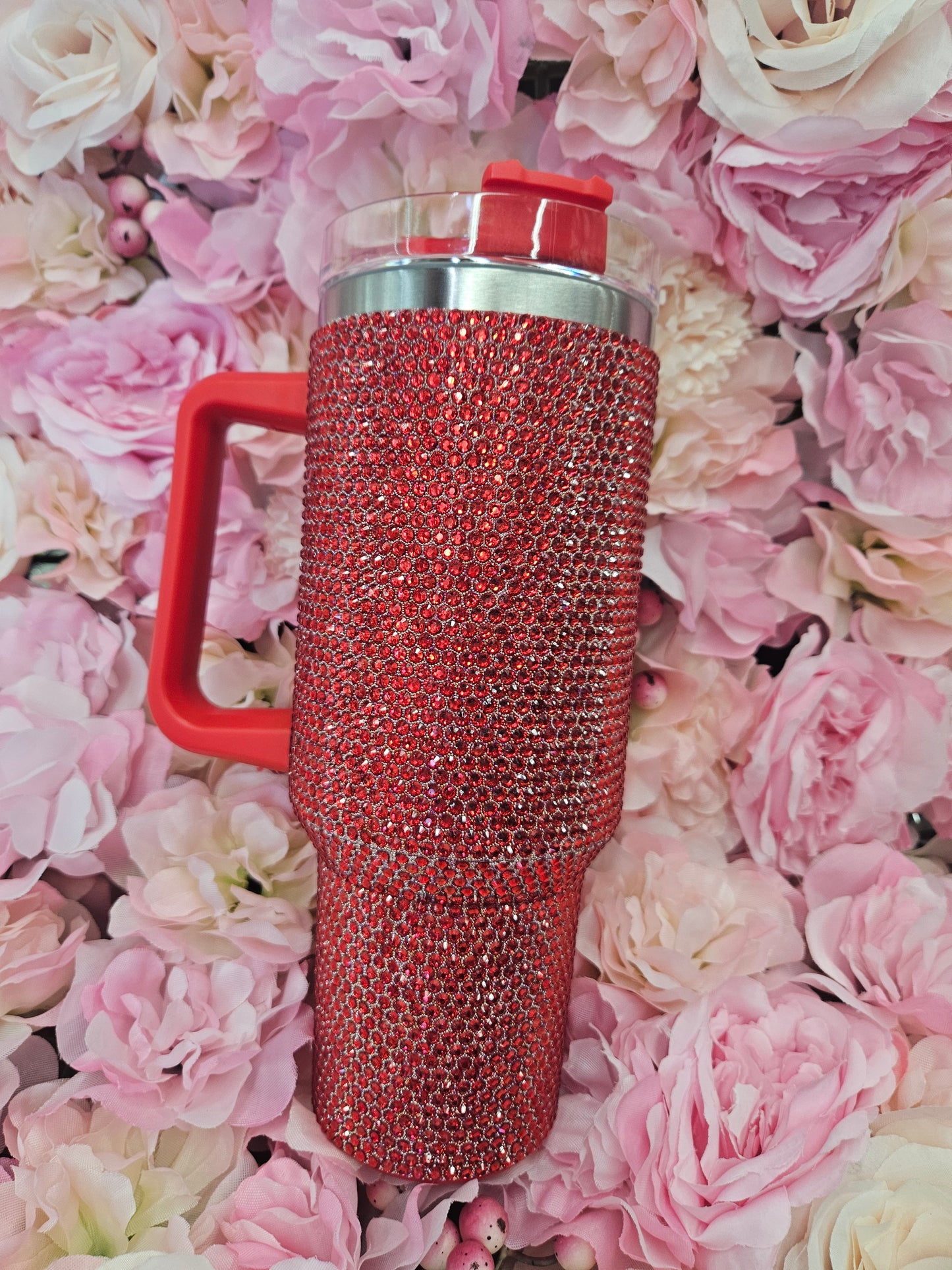 Red Rhinestone 40 oz Stainless Steel Tumbler