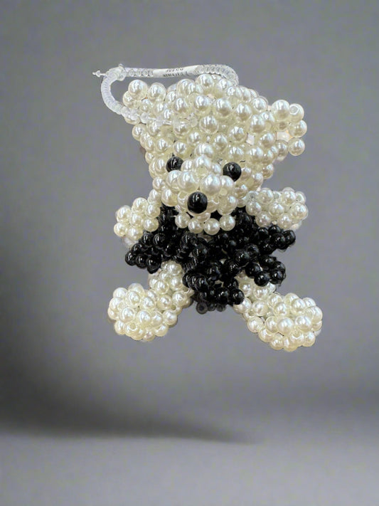 Handmade 3" Pearl Beaded Bear & Rabbit Decoration