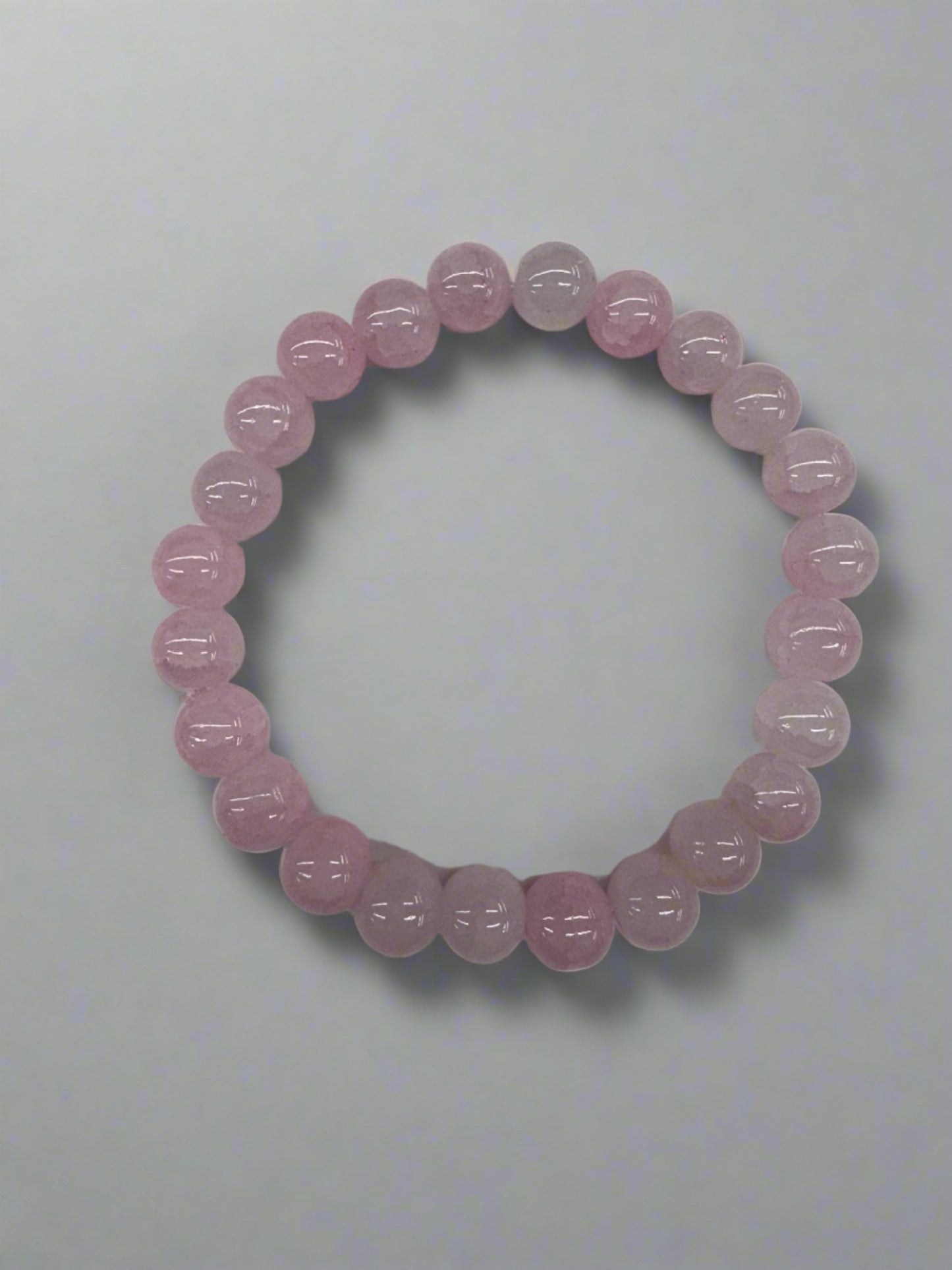 Pink Rounded Simulated Glass Stretch Bracelet (12pc)