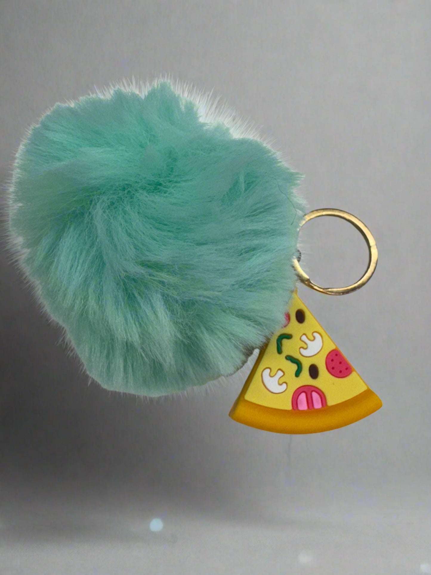 Pom Pom Keychain with Fast Food Charm (12pc)