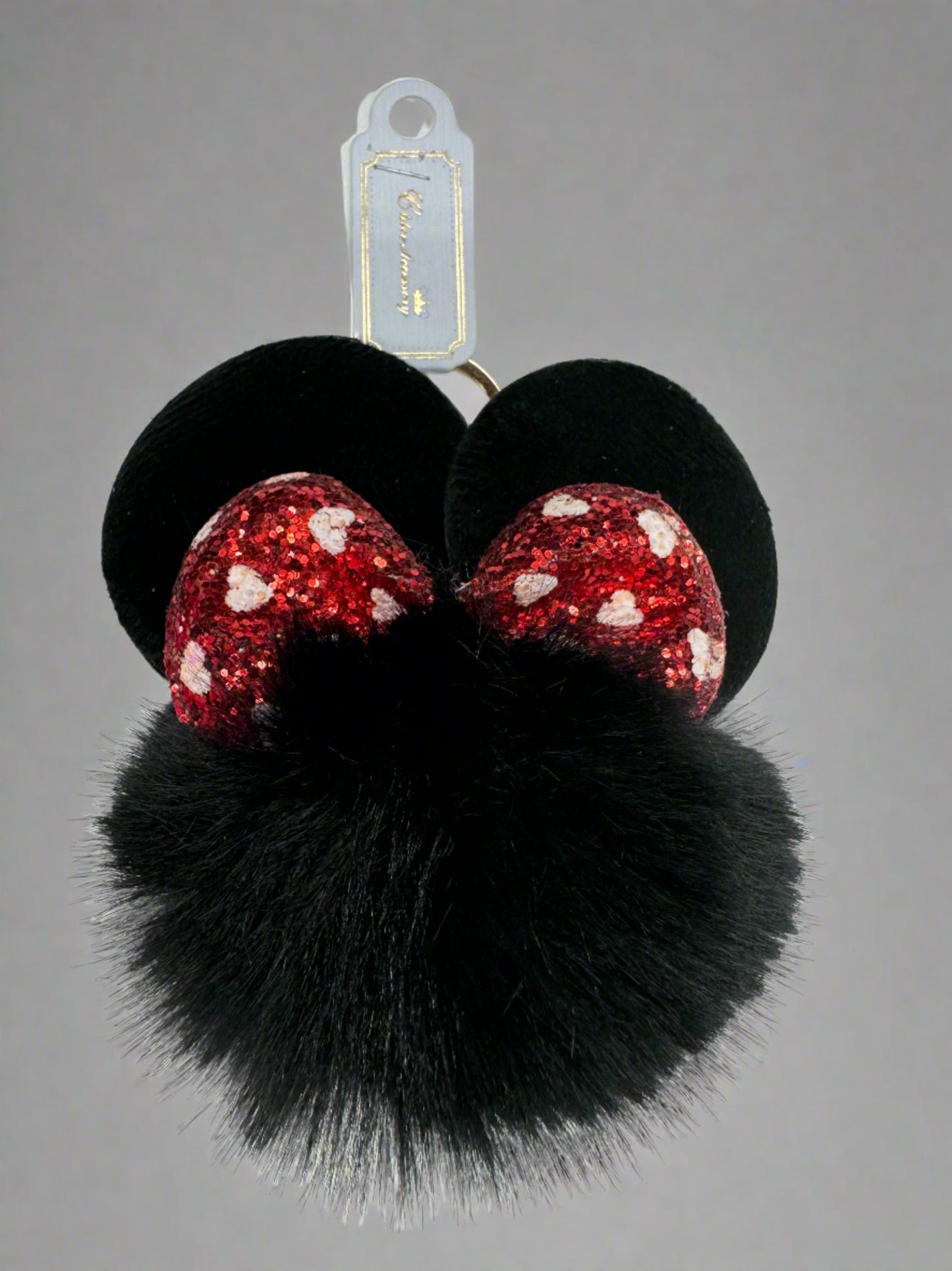 Mouse Ears Pom Pom Keychain