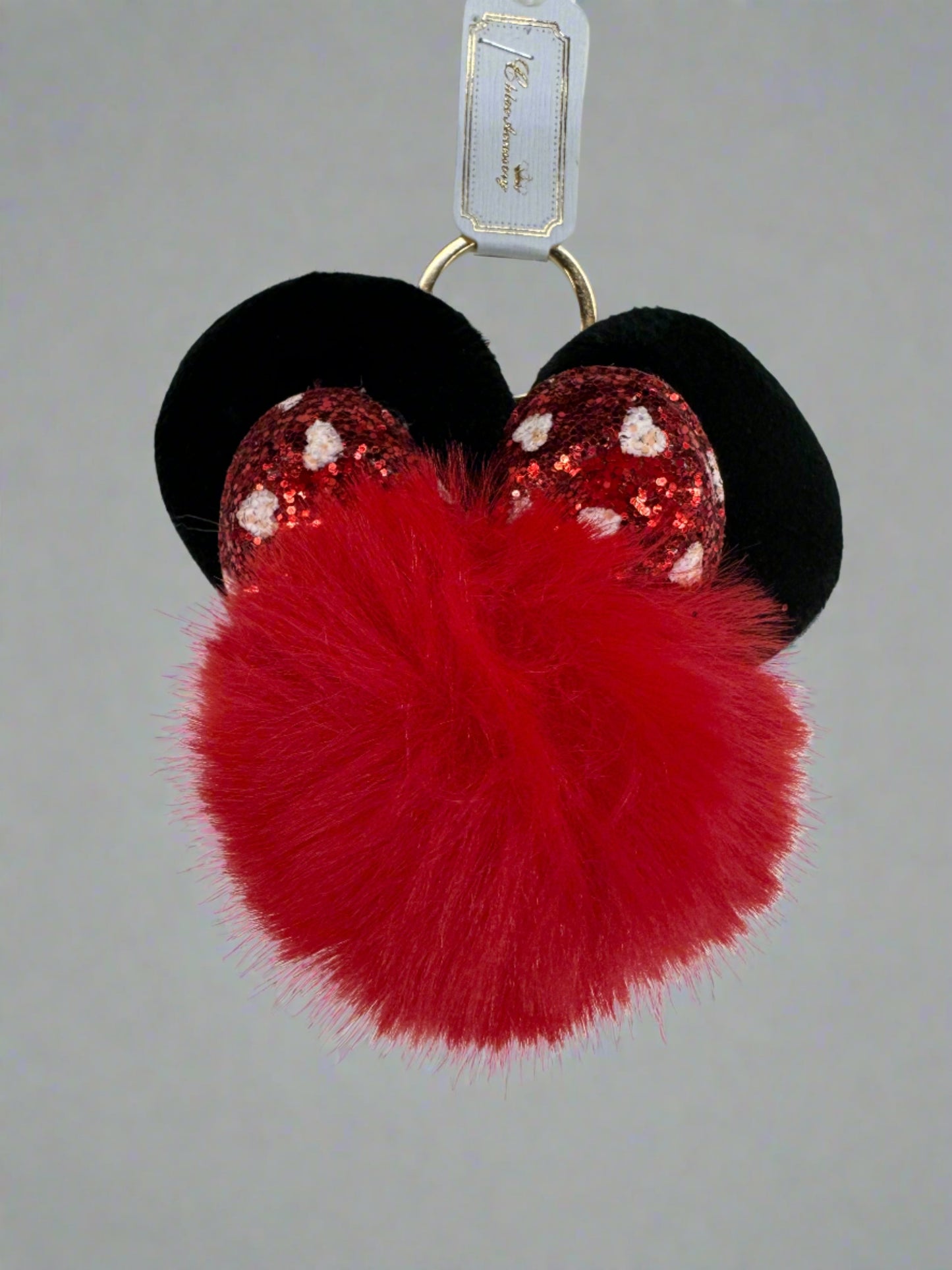 Mouse Ears Pom Pom Keychain