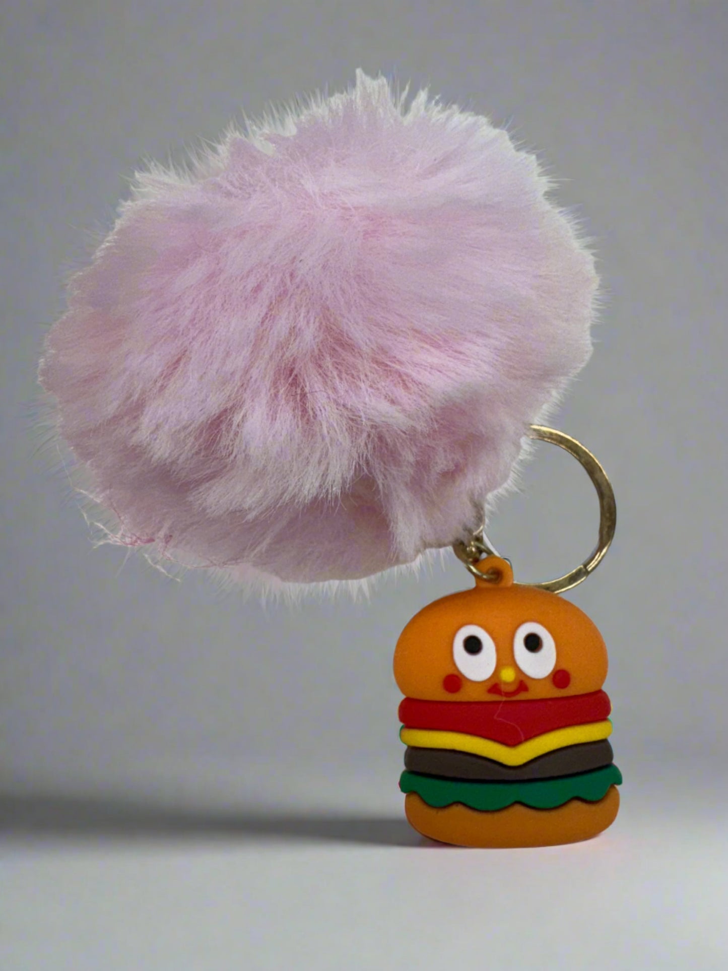 Pom Pom Keychain with Fast Food Charm (12pc)