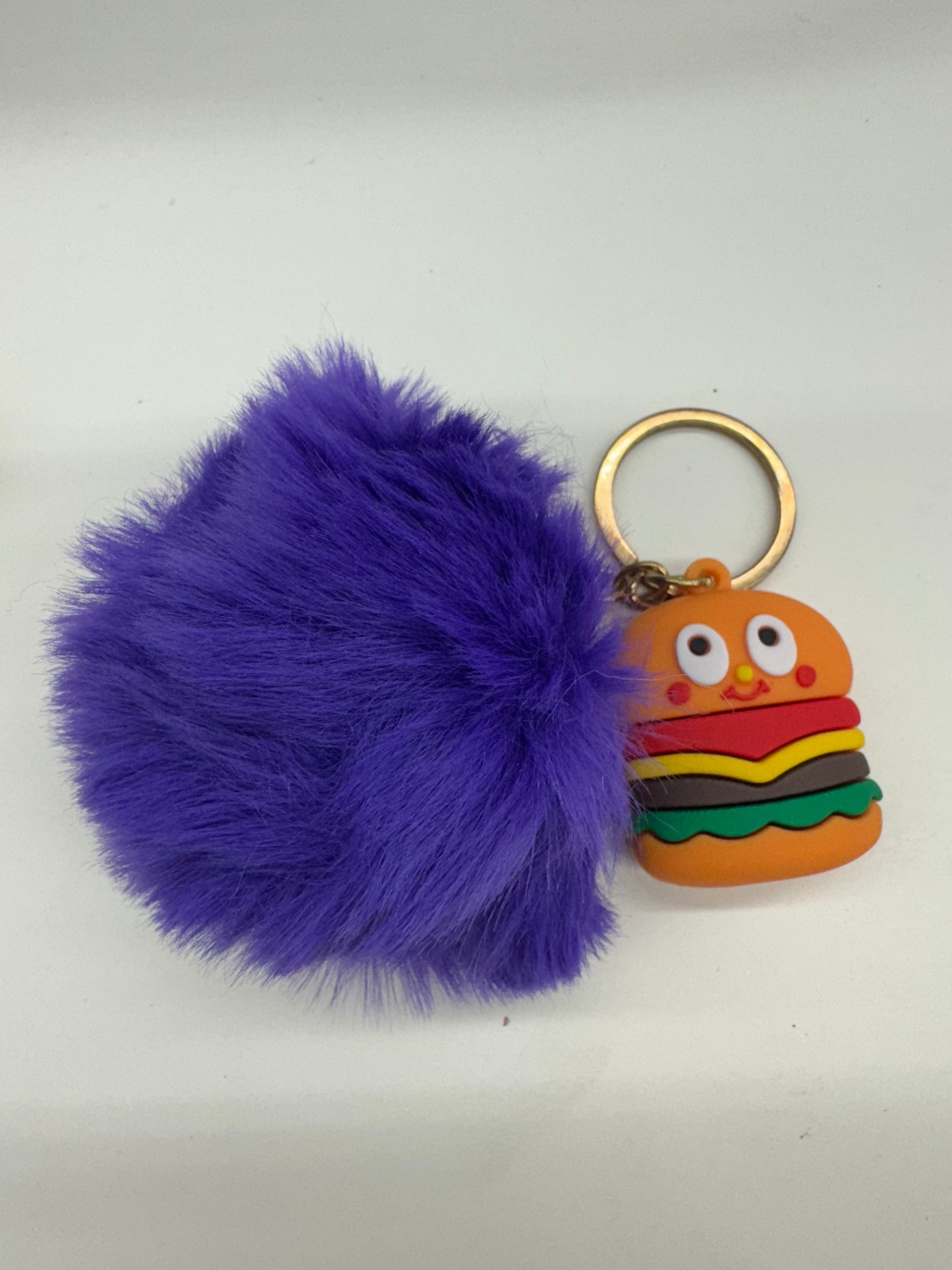 Pom Pom Keychain with Fast Food Charm (12pc)