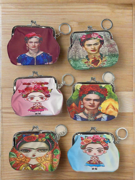 Frida Kahlo Coin Purse Keychain