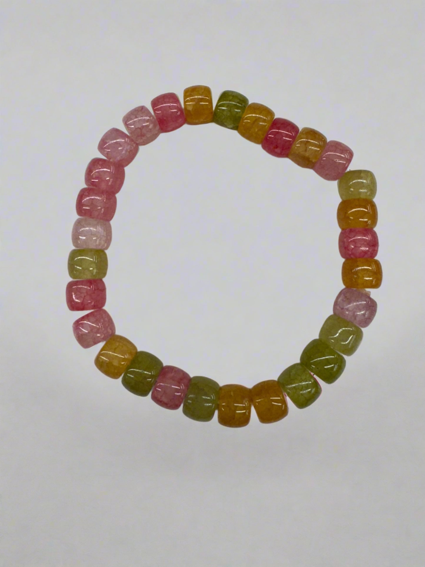 Summer Colored Simulated Glass Beaded Bracelets (12pc)