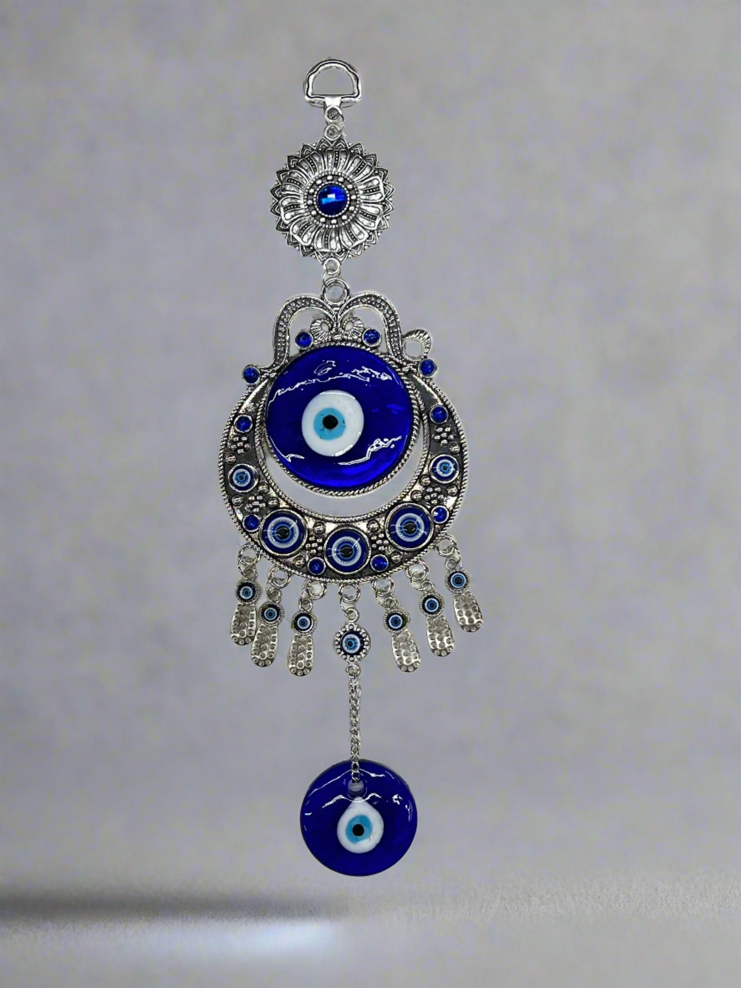 11" Glass Blown Evil Eye Hanging Ornament