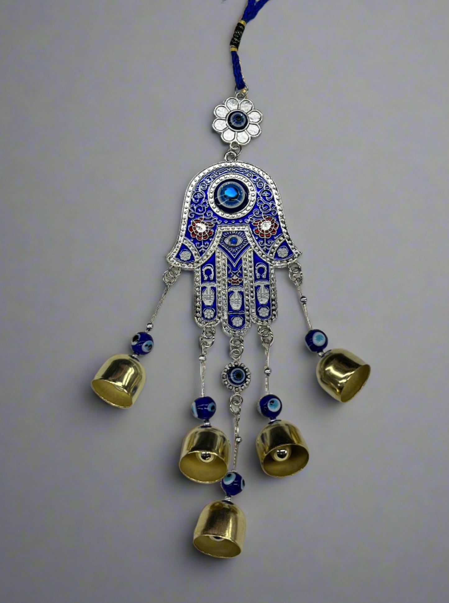 10" Hamsa Hand with Protection Bells Charm