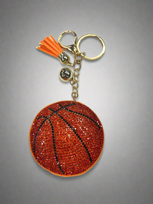 2.5" Basketball Rhinestone Keychain