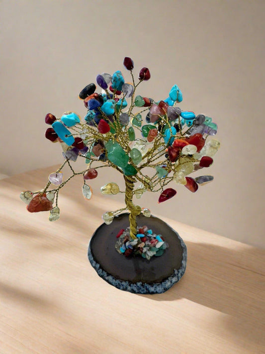 Gemstone with Agate Plate Tree of Life