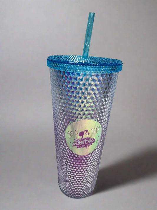 Barbie Logo Studded Tumbler with Straw