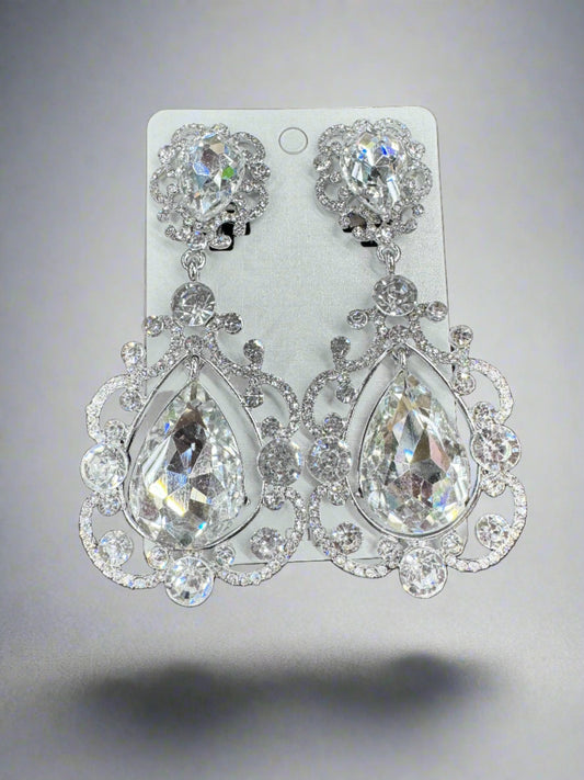 Elegant Casting Rhinestone Clip On Earrings