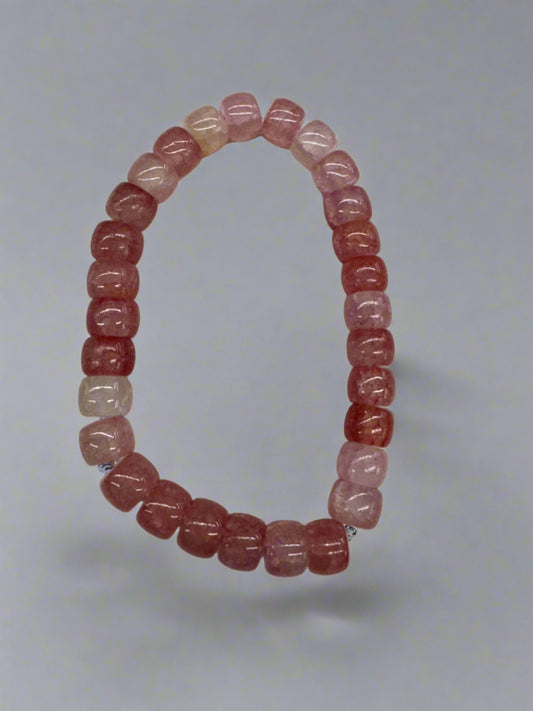 Coral Simulated Glass Beaded Stretch Bracelet (12pc)