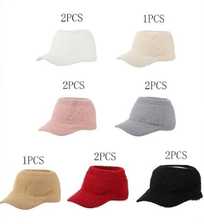 WINTER FUZZY WARM VISOR (12 HATS)