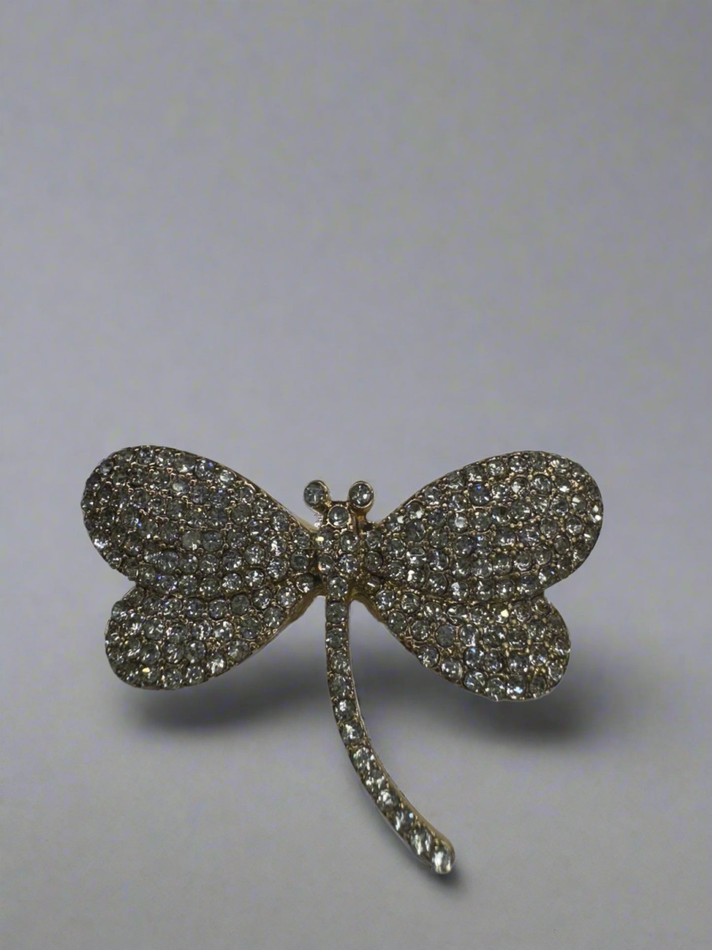 Rhinestone Dragon Fly Elastic Stretch Ring