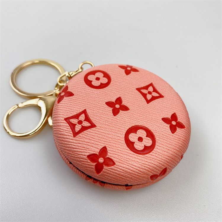 Macaroon Puffy Compact Mirror Keychain