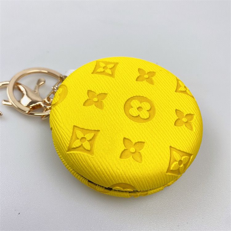 Macaroon Puffy Compact Mirror Keychain